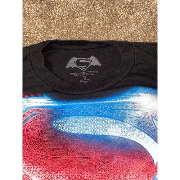 Superman T-shirt black graphic print SZ M 6 pack ab's - Picture 4 of 7